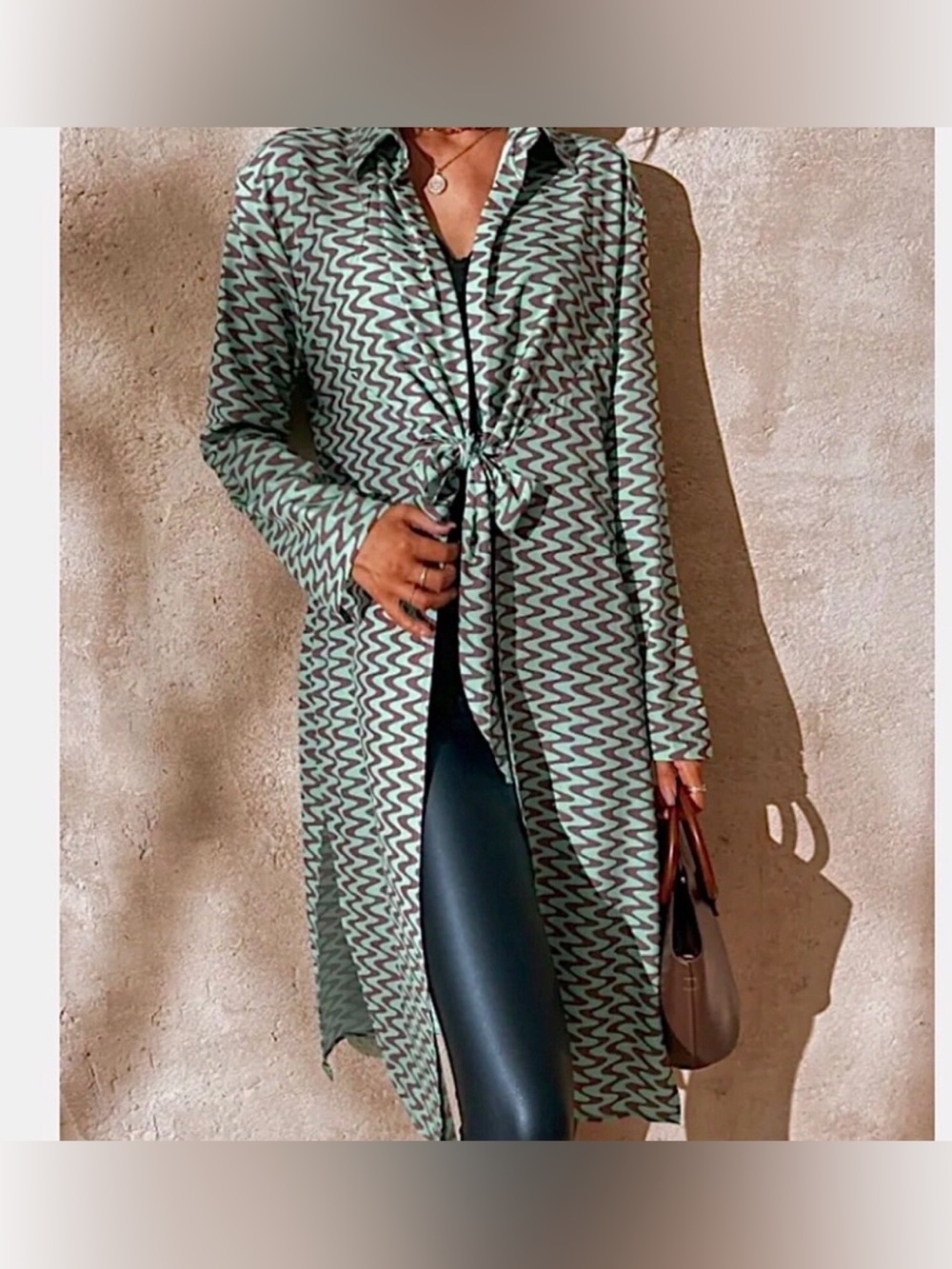 NWT Zara the lissie long tie front top